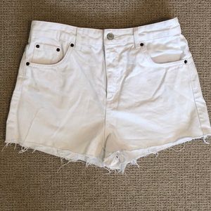 Topshop White Cutoff Mom Shorts